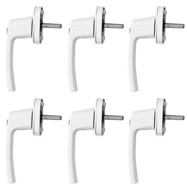 6X Fenstergriff AbschließBar Weiß Metall BalkontüR Fenster Klinke Griff Schloss-image