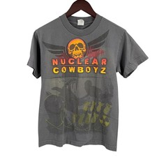 Nuclear Cowboyz Graphic T-Shirt Gray Skull Wings Motocross Allstyle Small