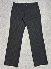 Versace Collection Men’s Black Striped Dress Pants Regular Fit Size 34
