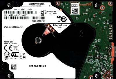 WD20SDRM-59A4DS1 S/N: WX82A WESTERN DIGITAL 2TB THAILAND SEP 2021