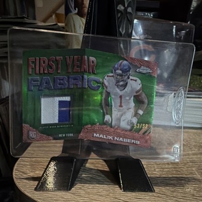 Topps 2024 Topps Chrome First Year Fabric Malik Nabers Giants Green RC 53/99