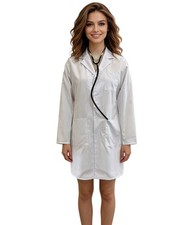 Women Doctor Lab Coat Costume, Professional Style Long Sleeve Medical Uniform