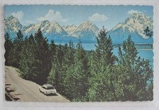 Postcard....Jackson Lake & Tetons in Grand Teton National Park, Wyoming, Chrome 