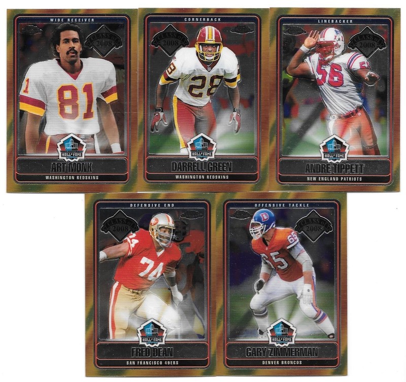 ART MONK DARRELL GREEN DEAN 2008 TOPPS CHROME CLASS OF 2008 HALL OF FAME SET LOT