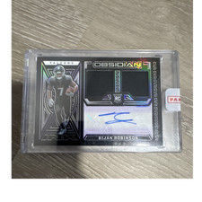 2023 Panini Obsidian Bijan Robinson Auto Patch Falcons Purple /75 Rookie