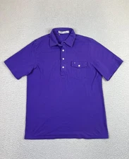 Criquet Shirt Mens Medium Purple Organic Cotton Polo Short Sleeve Pocket Golf