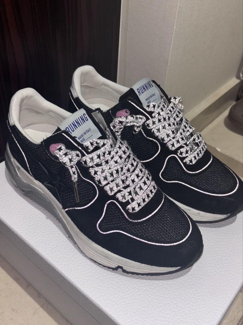 SAOLA Gol Goose Running Solo 6.0US Sneakers Nero Argento Lacci Usate