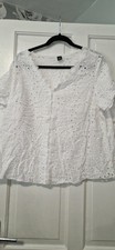 Broderie Anglaise White Top Size XXL