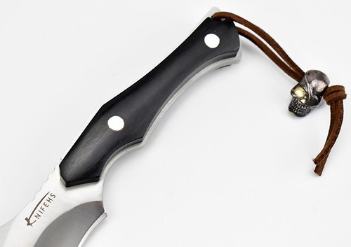 portable pocket knife, survival knife, sharp blade EDC D2 blade, wooden handle, - Picture 7 of 8