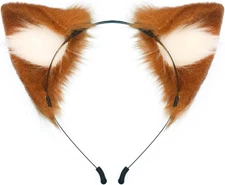Cat Fox Faux Fur Ears Headband Cute Halloween Fancy Dress Cosplay Handmade Anima
