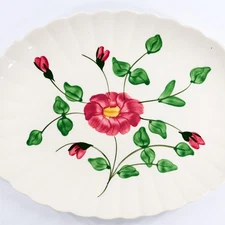 Vintage Blue Ridge Southern Potteries Rock Rose Large Oval Serving Platter 15in