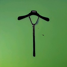 LEDERSCHLIPS/KRAWATTE 100% ECHTES LEDER ✅️ SCHWARZ RETRO❗️VINTAGE ❗️80ER❗️