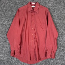 Vintage Gino Paoli Deep Red Long Sleeve Button Up Dress Shirt, Size 16-34