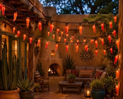 Vtg Chili Pepper String Light Covers Red Rubber Southwest Tex-Mex Fiesta 35pcs