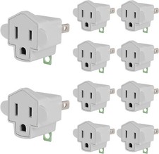JACKYLED 3 Prong to 2 Prong Polarized Grounding Adapter, Wall Outlet Converter 3
