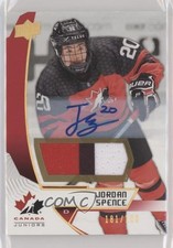 2019 Upper Deck Team Canada Juniors Premium Swatch /199 Jordan Spence Auto f5g