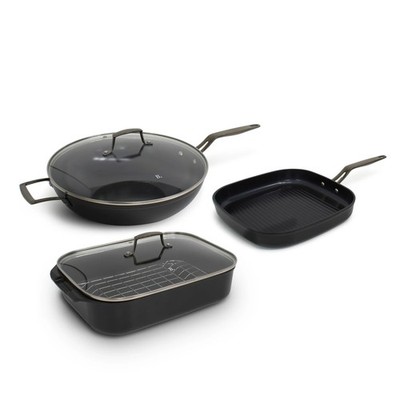 Blu. Cookware Kitchen Sidekick Set, Wok, Grill Pan, Roasting Pan, Non-Toxic,