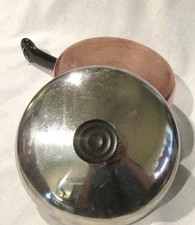 Vintage Revere Ware 2 Qt.-  Copper Bottom Sauce Pan Pot w/ Lid READ