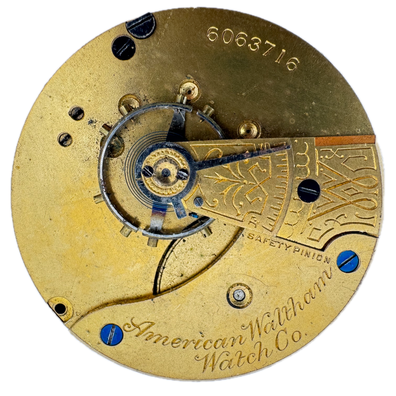 Antique 1893 Waltham 7j 18s Hunter Pocket Watch Movement No 1 USA Mechanical