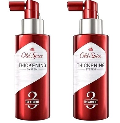 Lot of 2 Old Spice Hair Thickening System Treatment 3 with Castor Oil 3.7oz Each