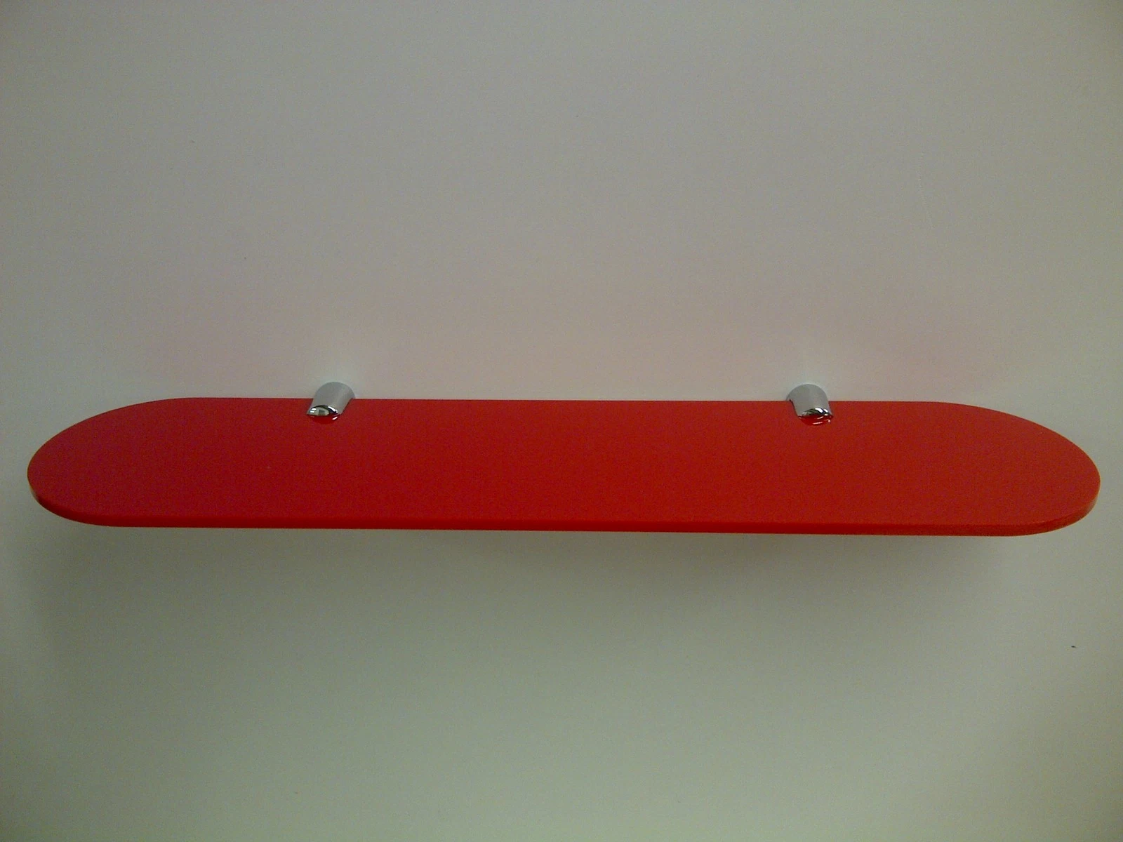 PLASTIC ACRYLIC PERSPEX SHELF WITH CHROME FIXINGS FOR BATHROOM LOUNGE & BEDROOMS