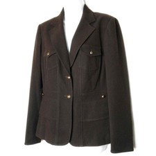 Etcetera Black Jacket Crest Button Pocket Blazer Size 10 Women's