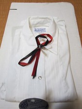 Rockmount Ranch Wear 8509 Ladies VTG White Western Shirt W/ Red/Black Ribbon 8