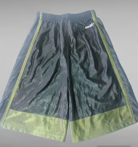 Pantalones Cortos de Baloncesto AND1 Niños Talla 18/20 Negro Verde De Colección Y2K Hechos en Hong Kong - Imagen 2 de 10