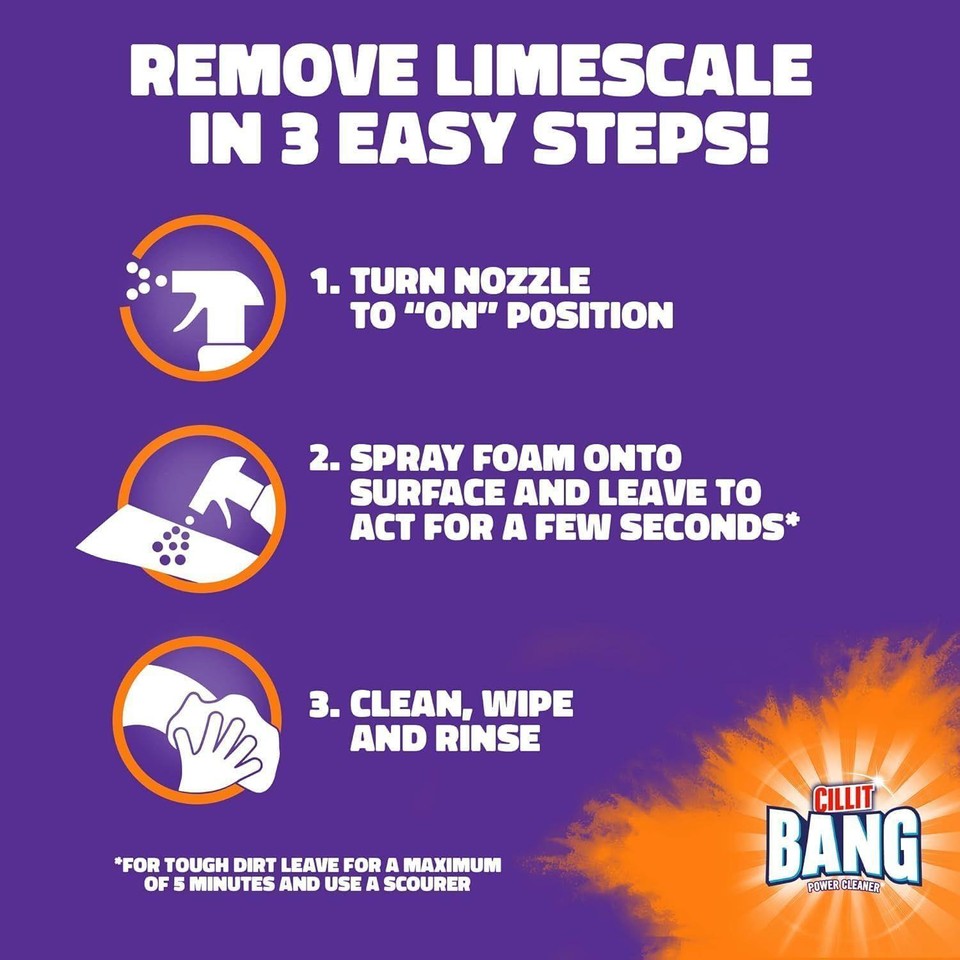 Cillit Bang Power Cleaner 100 Limescale Remover Bathroom Gentel Spray