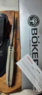 Boker Arbolito Buffalo Soul 42 Green Canvas Micarta Fixed BLADE N695 Stainless 