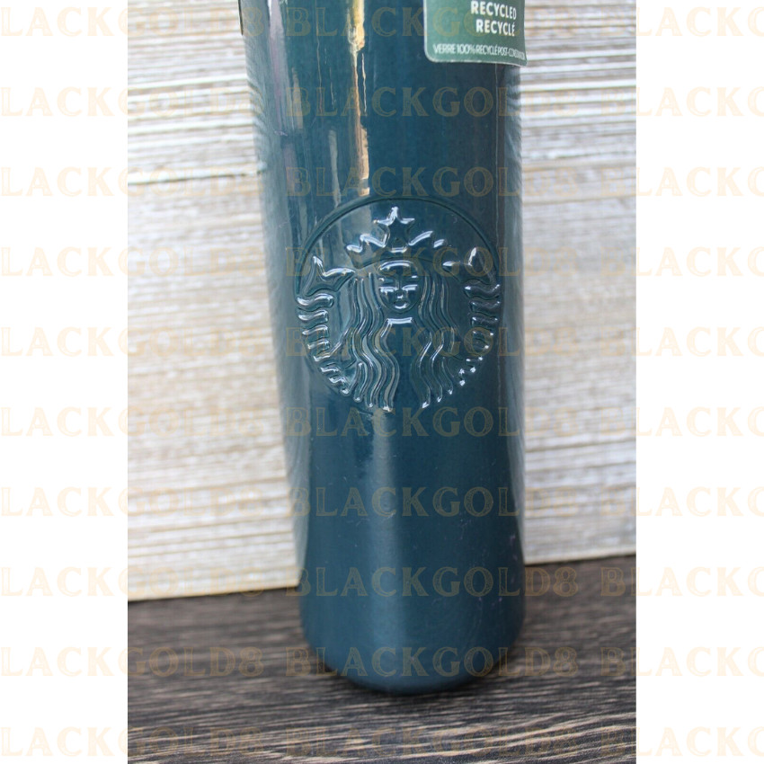 Starbucks 2022 Dark Blue Recycled Glass Water Bottle Tumbler Cup 20oz