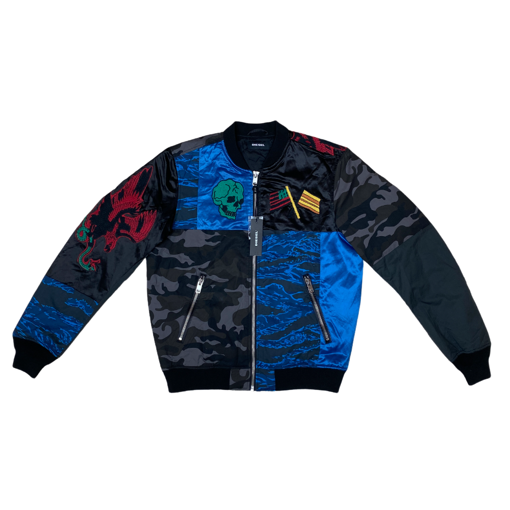 Diesel J-Kit Patch Bomber Jacket - Men, Black/Blue, L | eBay Diesel J-Kit Patch Bomber Jacket - Men, Black/Blue, L | eBay