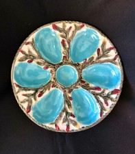 S. Fielding  Co. Majolica Oyster Plate, Stoke-on-Trent, England, C 1870s