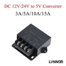LYNNDM Mini 12V-24V to 5V 3-15A Electric power converters IP68 Step Down Voltage