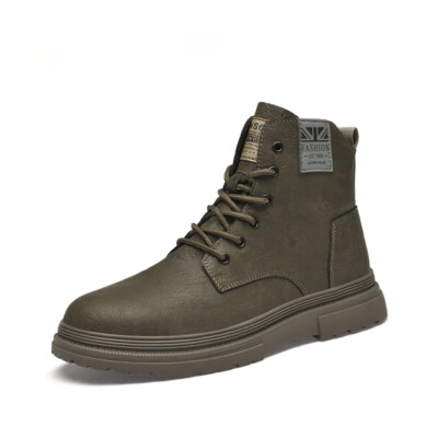 Casual Men Ankle Boots Leather Comfortable Warm Sneakers High Top Snow Boots