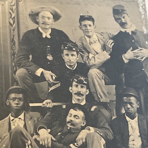 Rara fotografia tipo guerra civile soldati integrati dell'Unione e afroamericani - Foto 2 di 8