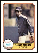 1981 Fleer Elliott Maddox #326 New York Mets