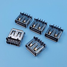 100Pcs Black USB Type A 4Pin Female 90 Degrees DIP Socket PCB Jack Connector