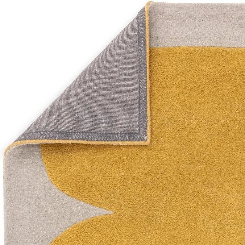 8X8 Yellow Area Rug For Living Room Home Office Study Room Luxury Wool carpet - Image 3 of 4