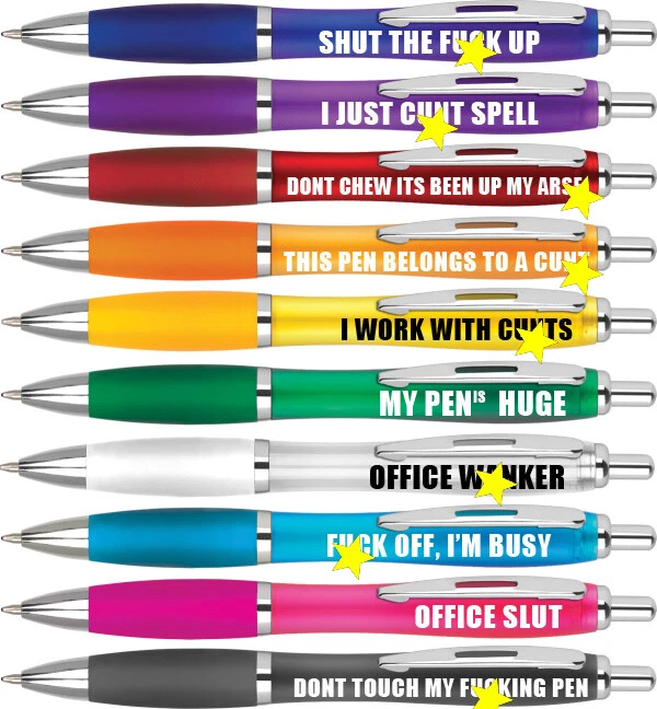 SWEARY PENS / Funny Rude Pens / Adults Only / Can't Be Arsd 