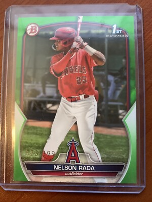 Nelson Rada 2023 Topps Bowman 1st Bowman /399 Lime Green Los Angeles Angels 
