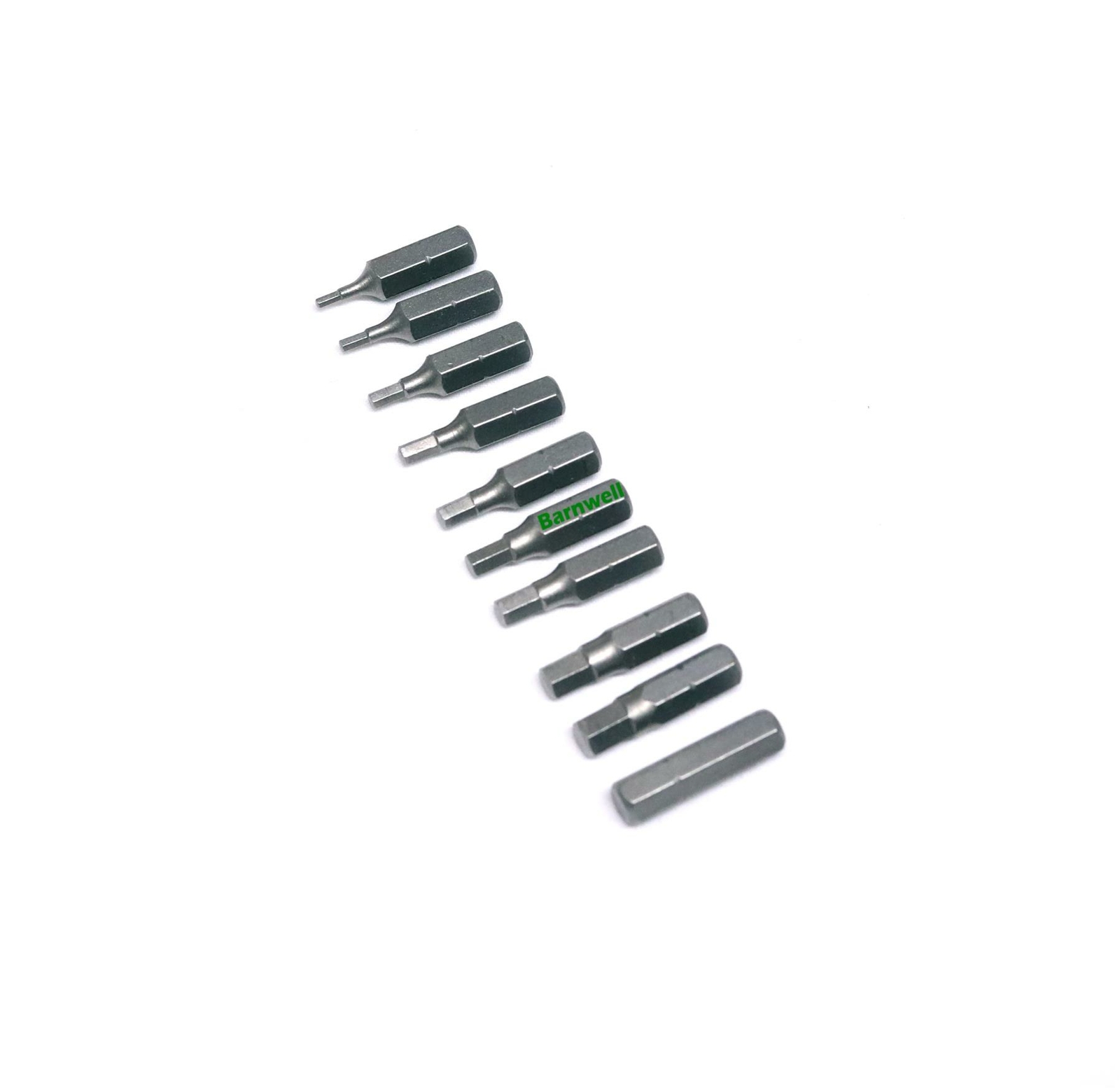 Barnwell 10pc Hexagon/Hex/Allen Imperial Screwdriver Bits 1/16"",5/64"",3/32"",1/4""