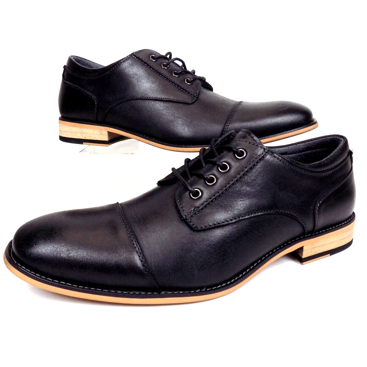 Jousen Mens Size 10 Brown Leather Lace Up Wingtip Formal Business Oxford Shoes Jousen Men main image 3