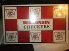 Wisconsin Badgers Helmet Checkers Game Brand New Sealed Box Game Day Fun NIB
