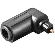 Toslink Winkel Adapter Stecker auf Kupplung Buchse ODT LWL SPDIF OPTO
