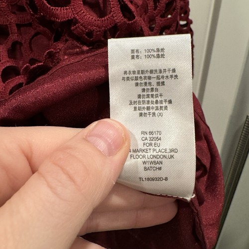 NWT Anthropologie Talulah Lace Mini Dress Red Burgundy Valentines Day Dress Sexy - Picture 15 of 17