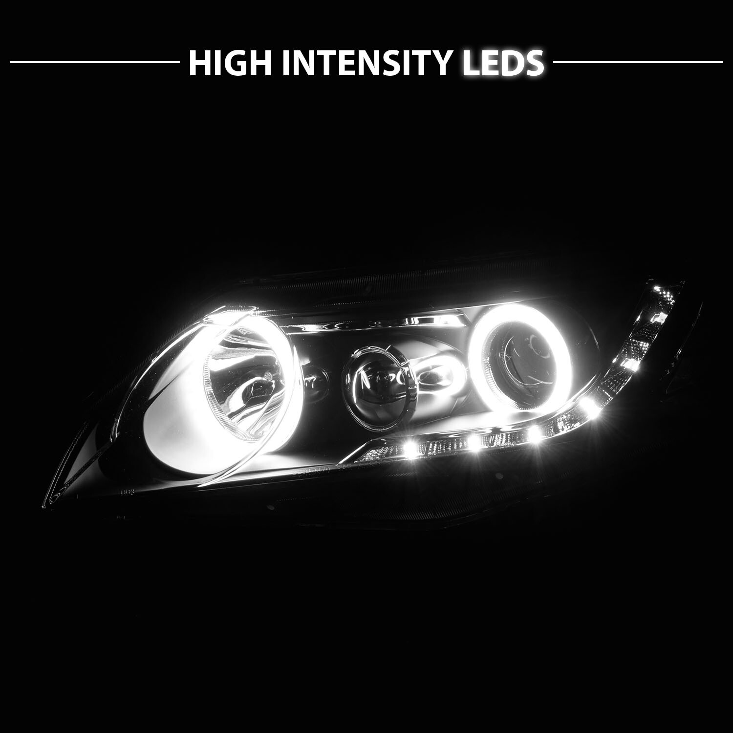 For 20062011 Honda Civic Sedan Black LED Projector Headlights eBay