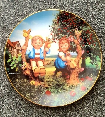 M.J. Hummel Porzellan Teller ''Apple Tree Boy and Gir'' 1989 Danbury Mint Sammler