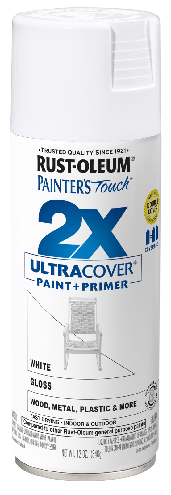 Rust-Oleum 2X Ultra Cover Gloss White Spray Paint 12 oz