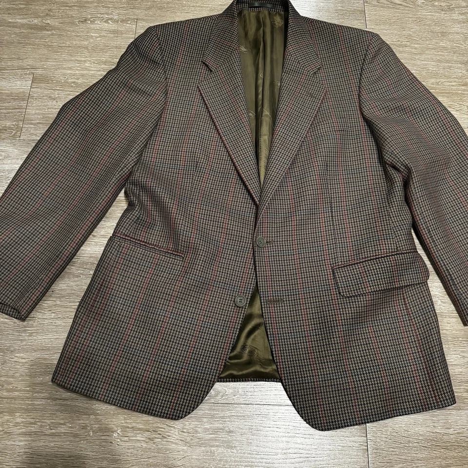 Vintage Magee Blazer Men’s 42R Sports Coat Wool Jacket Houndstooth Ireland - Image 3 of 4